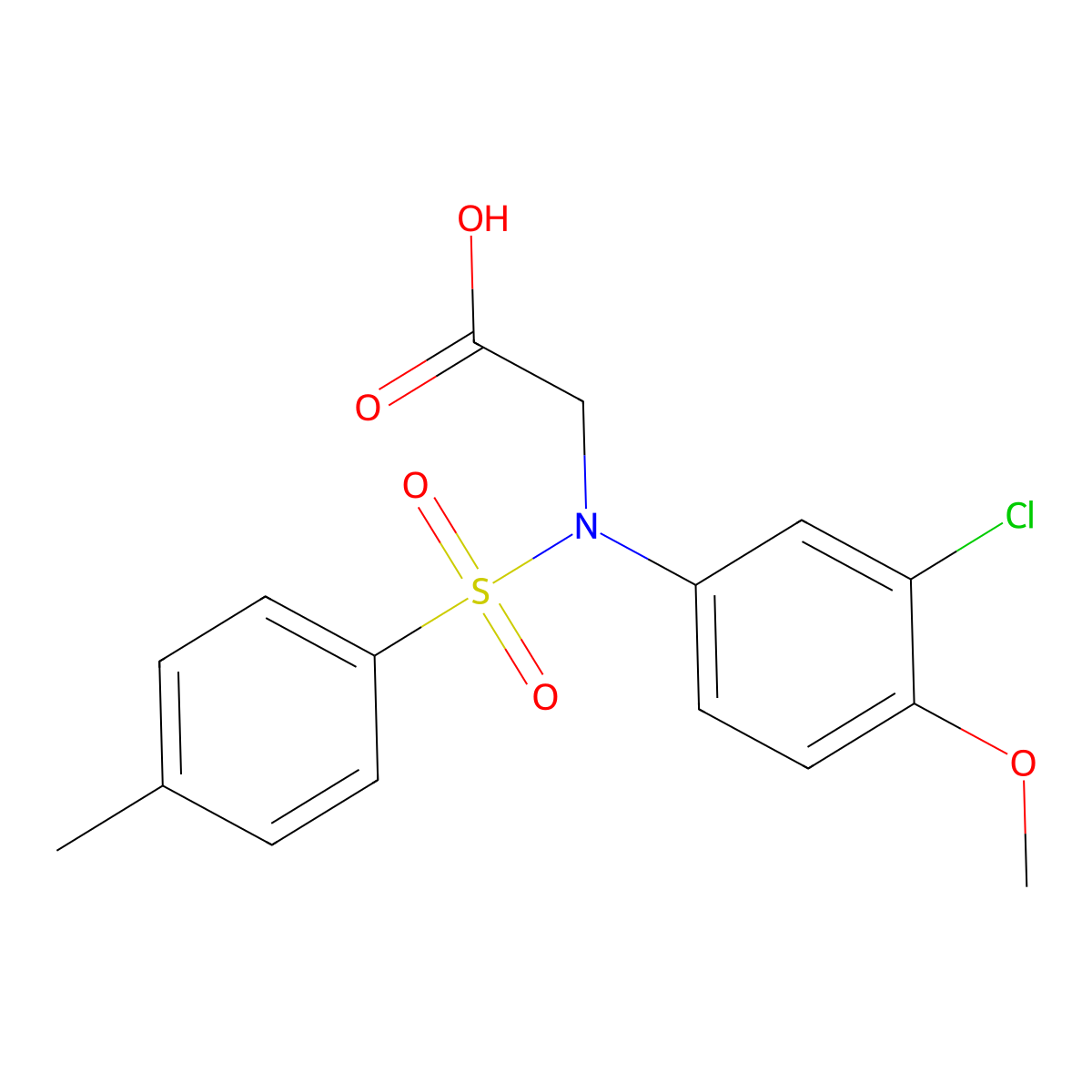 N-(3-chloro-4-methoxyphenyl)-N-[(4-methylphenyl)sulfonyl]glycine molecular structure, CAS 425625-66-7