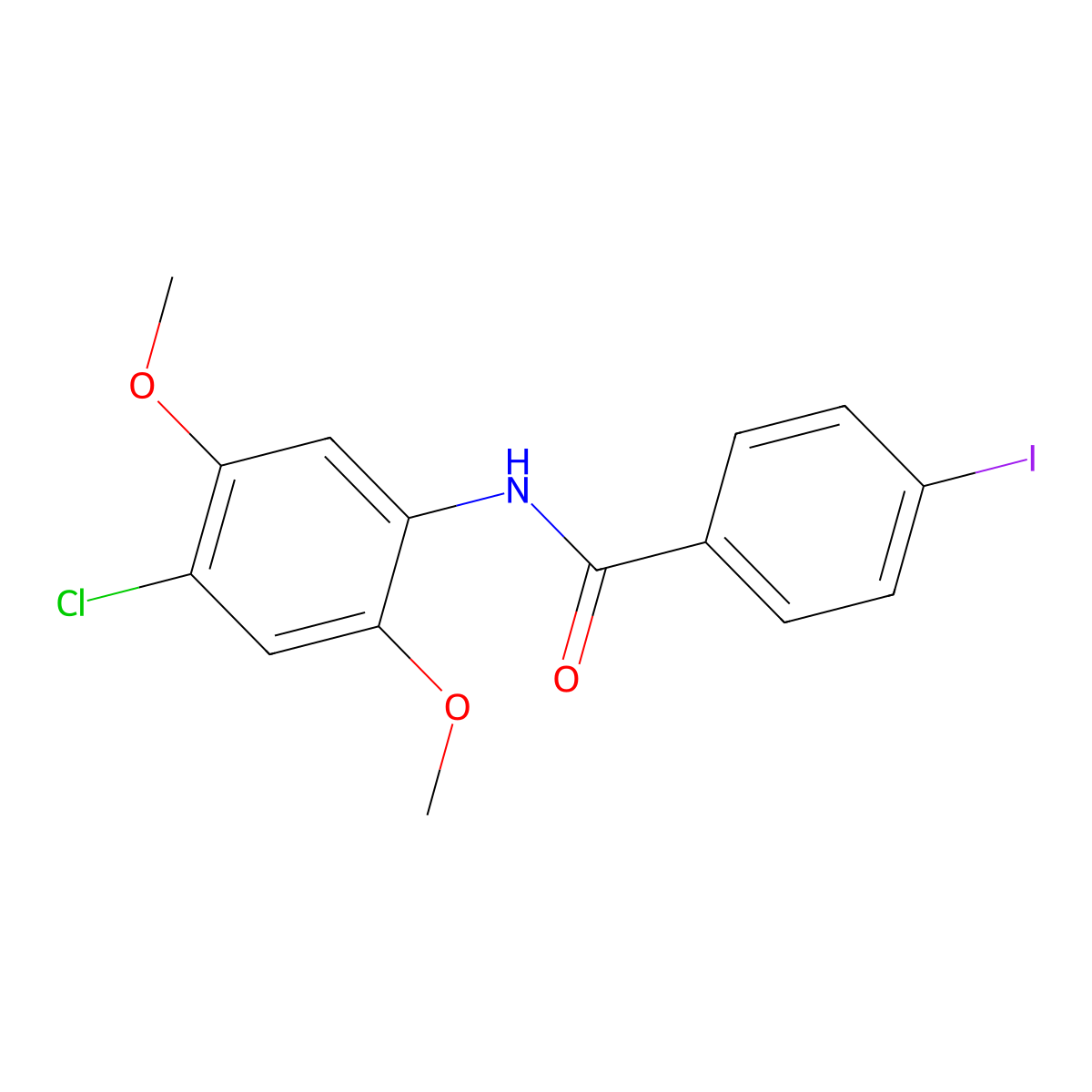 N-(4-chloro-2,5-dimethoxyphenyl)-4-iodobenzamide molecular structure, CAS 425626-10-4