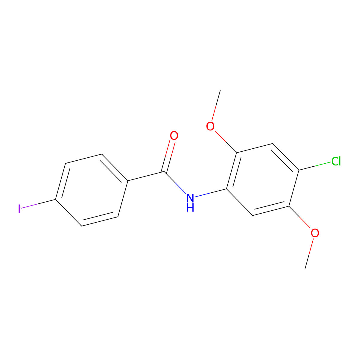 N-(4-chloro-2,5-dimethoxyphenyl)-4-iodobenzamide molecular structure, CAS 425626-10-4