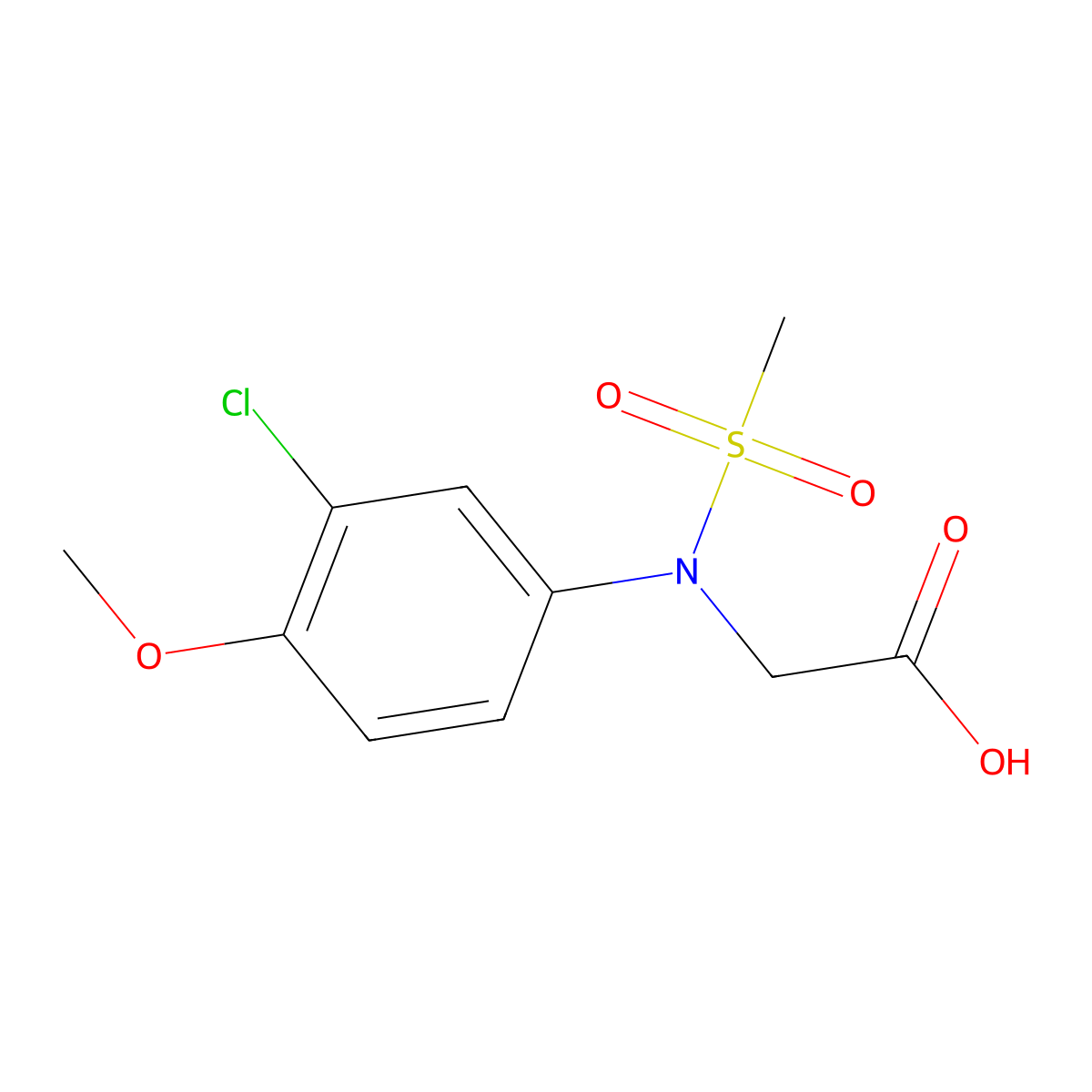 N-(3-chloro-4-methoxyphenyl)-N-(methylsulfonyl)glycine molecular structure, CAS 425626-19-3