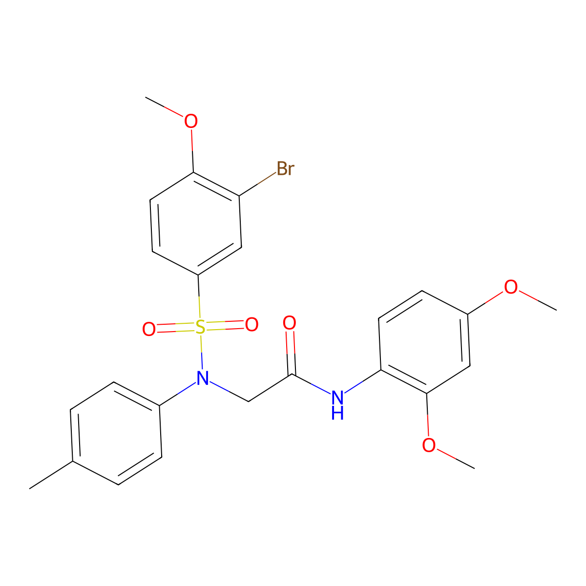 2-[[(3-Bromo-4-methoxyphenyl)sulfonyl](4-methylphenyl)amino]-N-(2,4-dimethoxyphenyl)acetamide molecular structure, CAS 425626-20-6