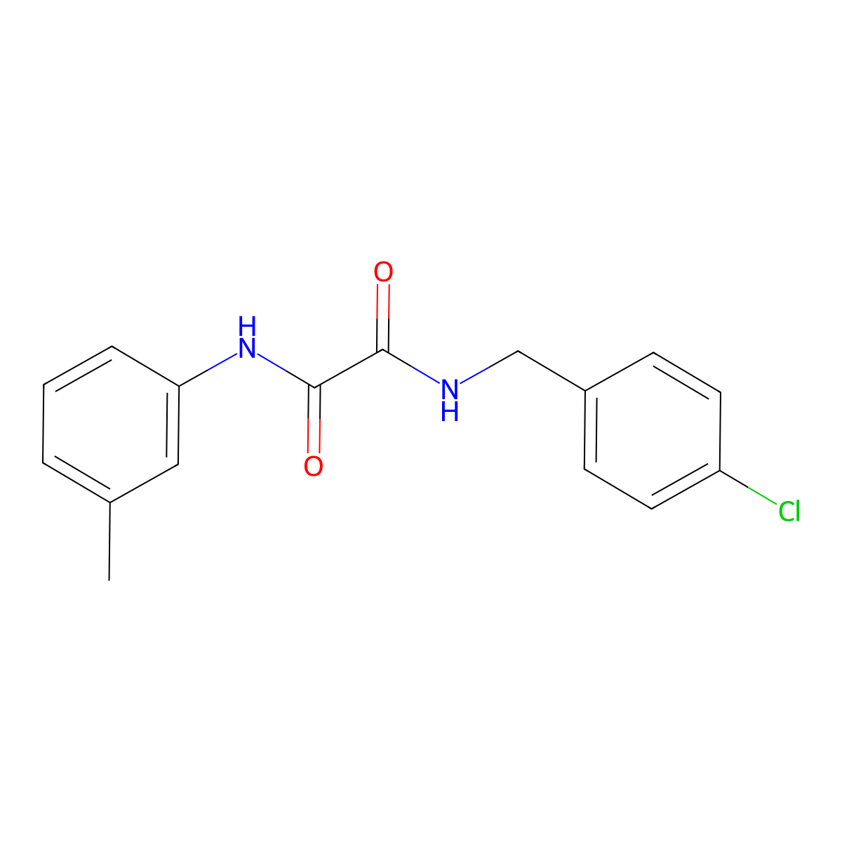 N-[(4-chlorophenyl)methyl]-N'-(3-methylphenyl)oxamide molecular structure, CAS 425626-23-9