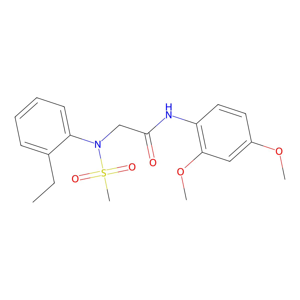 N-(2,4-dimethoxyphenyl)-2-(2-ethyl-N-methylsulfonylanilino)acetamide molecular structure, CAS 425626-26-2