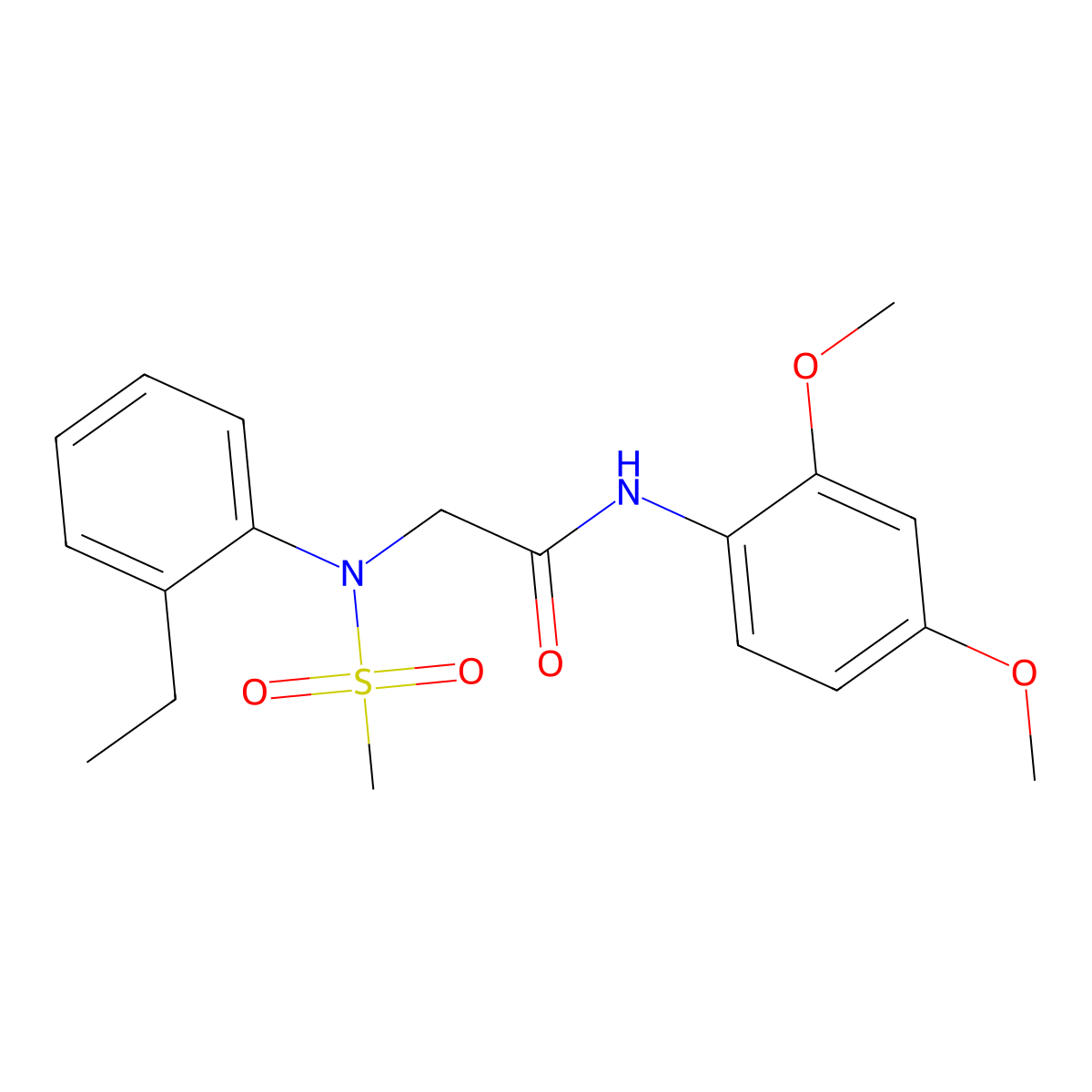 N-(2,4-dimethoxyphenyl)-2-(2-ethyl-N-methylsulfonylanilino)acetamide molecular structure, CAS 425626-26-2