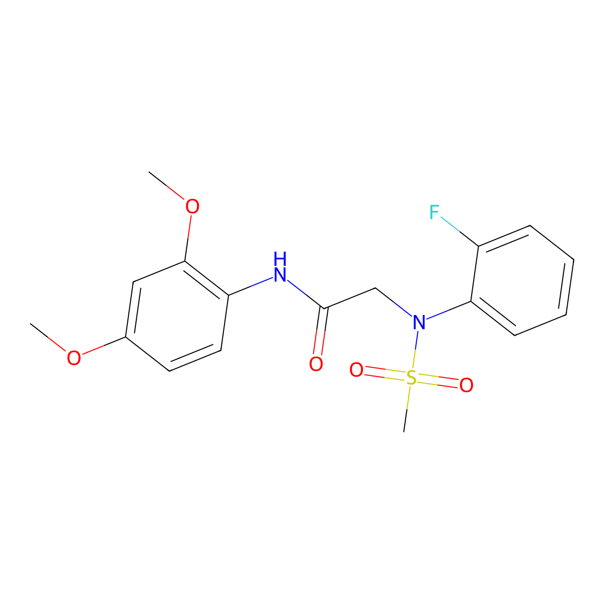 N-(2,4-dimethoxyphenyl)-2-(2-fluoro-N-methylsulfonylanilino)acetamide molecular structure, CAS 425626-31-9