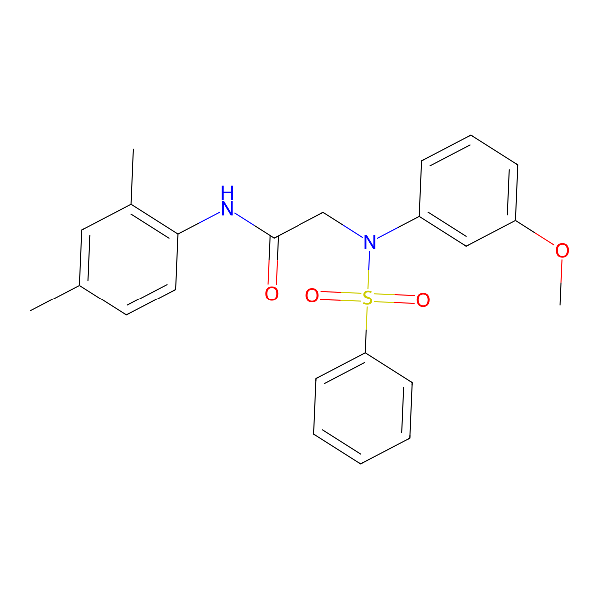 2-[N-(benzenesulfonyl)-3-methoxyanilino]-N-(2,4-dimethylphenyl)acetamide molecular structure, CAS 425626-35-3