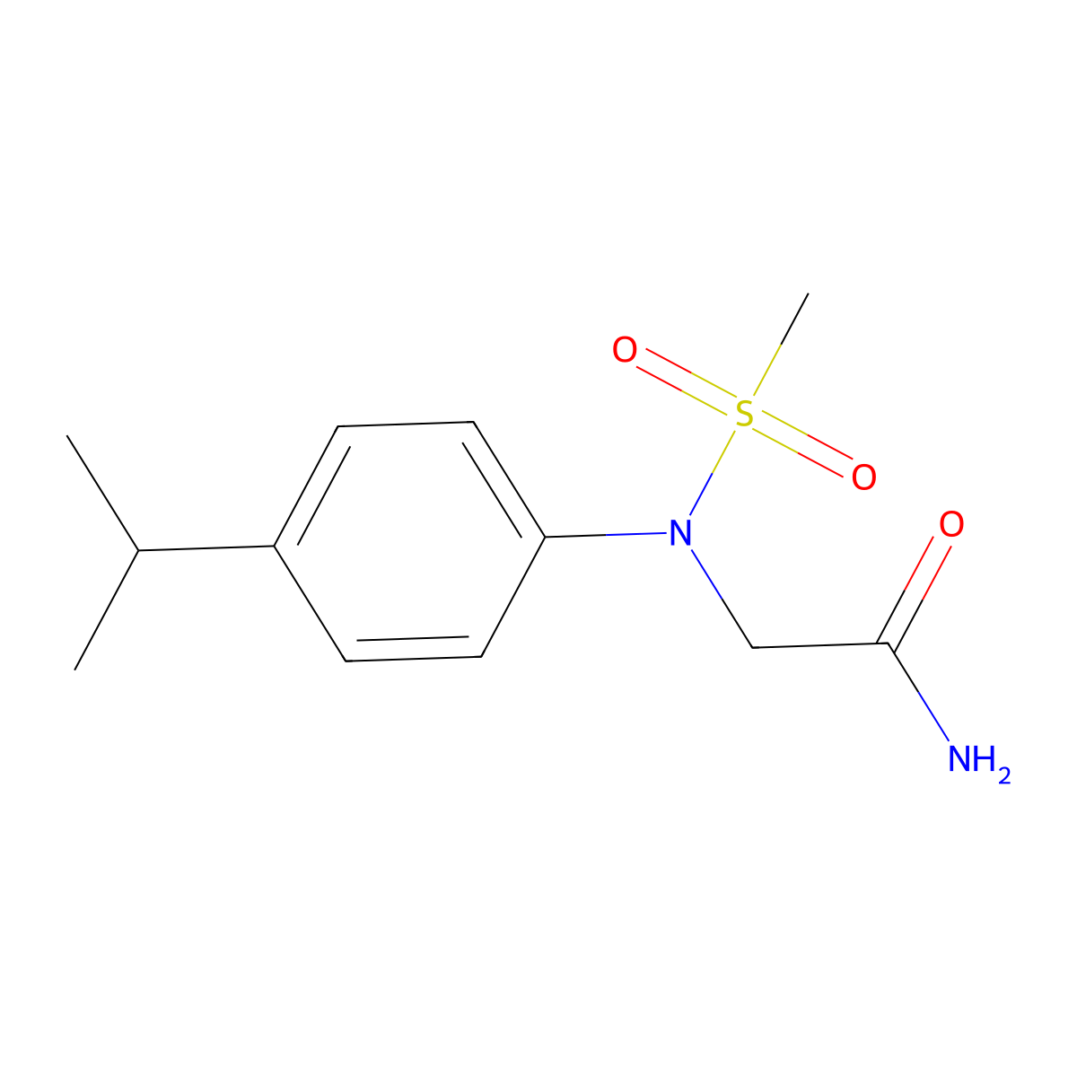 2-(N-methylsulfonyl-4-propan-2-ylanilino)acetamide molecular structure, CAS 425626-39-7