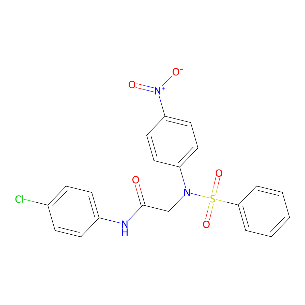 2-[N-(benzenesulfonyl)-4-nitroanilino]-N-(4-chlorophenyl)acetamide molecular structure, CAS 425626-41-1