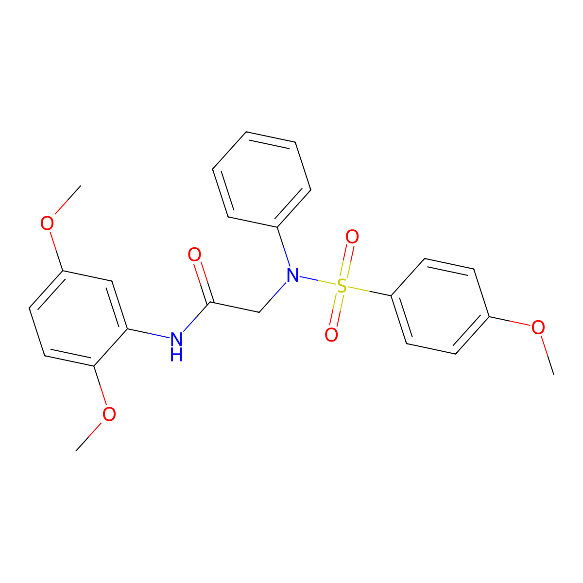 N-(2,5-dimethoxyphenyl)-2-(N-(4-methoxyphenyl)sulfonylanilino)acetamide molecular structure, CAS 425626-50-2