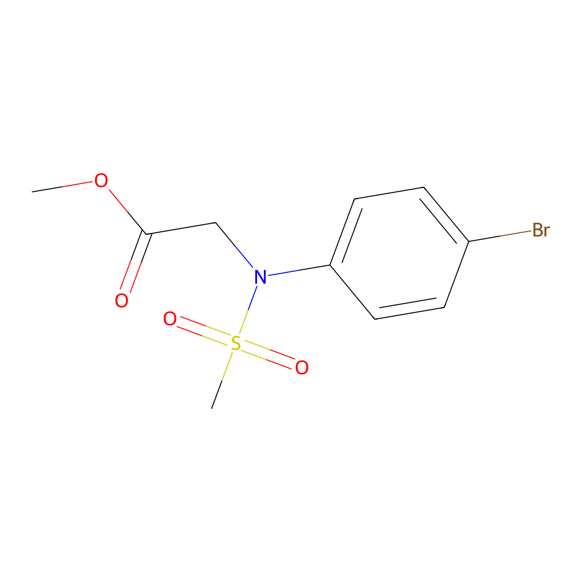 Methyl N-(4-bromophenyl)-N-(methylsulfonyl)glycinate molecular structure, CAS 425626-54-6