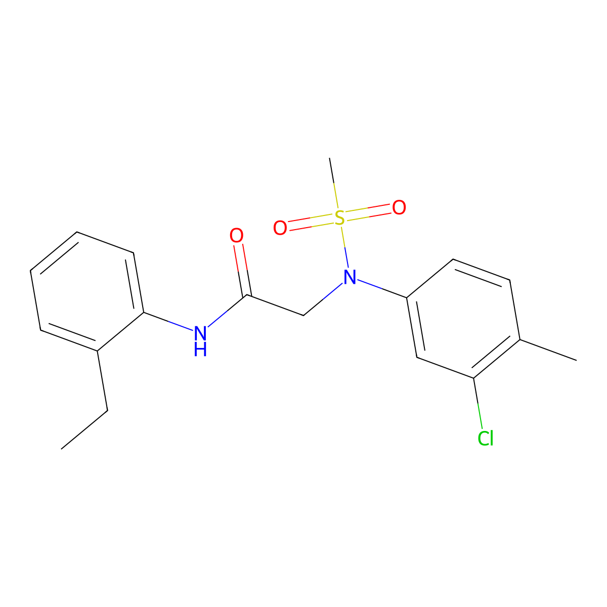 2-(3-chloro-4-methyl-N-methylsulfonylanilino)-N-(2-ethylphenyl)acetamide molecular structure, CAS 425626-64-8