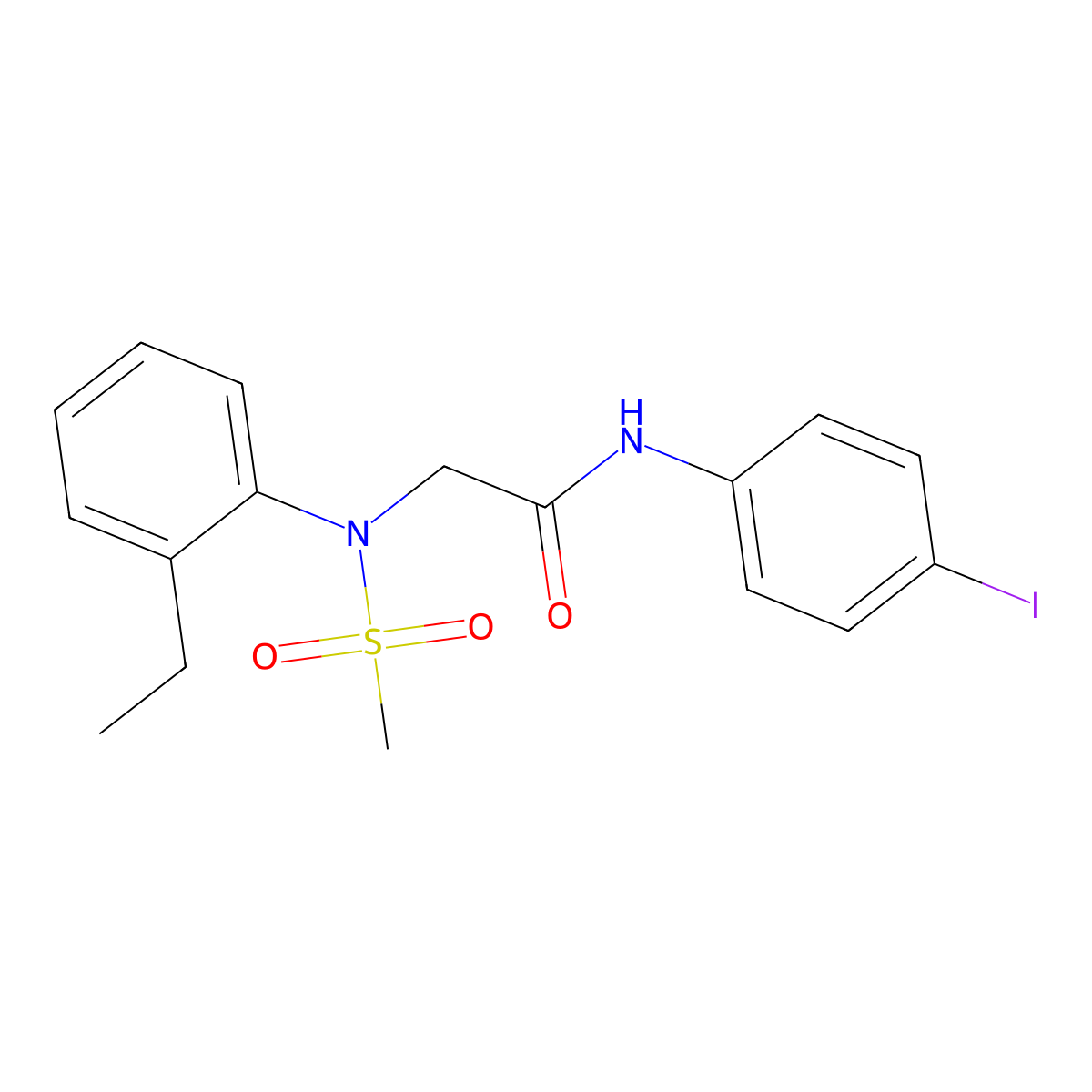 2-(2-ethyl-N-methylsulfonylanilino)-N-(4-iodophenyl)acetamide molecular structure, CAS 425626-75-1