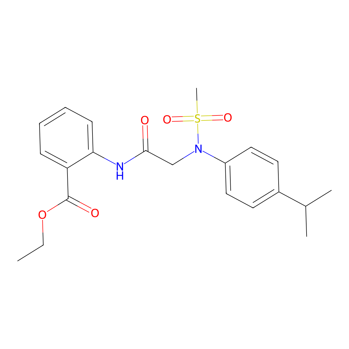 Ethyl 2-({[4-isopropyl(methylsulfonyl)anilino]acetyl}amino)benzoate molecular structure, CAS 425626-85-3