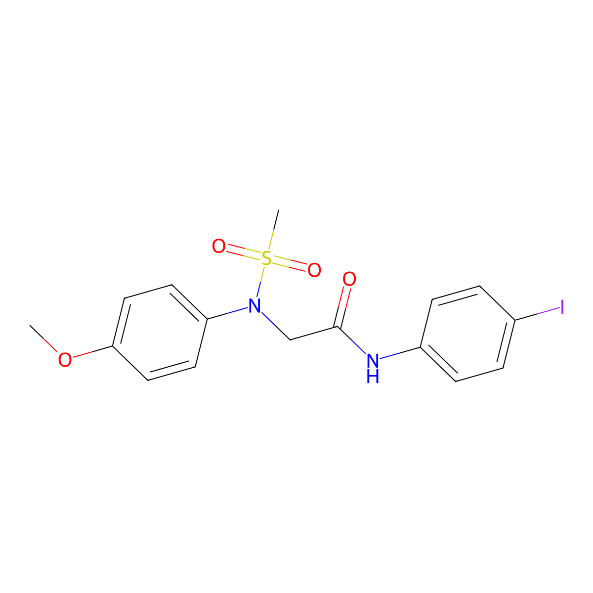 N-(4-iodophenyl)-2-[4-methoxy(methylsulfonyl)anilino]acetamide molecular structure, CAS 425626-89-7