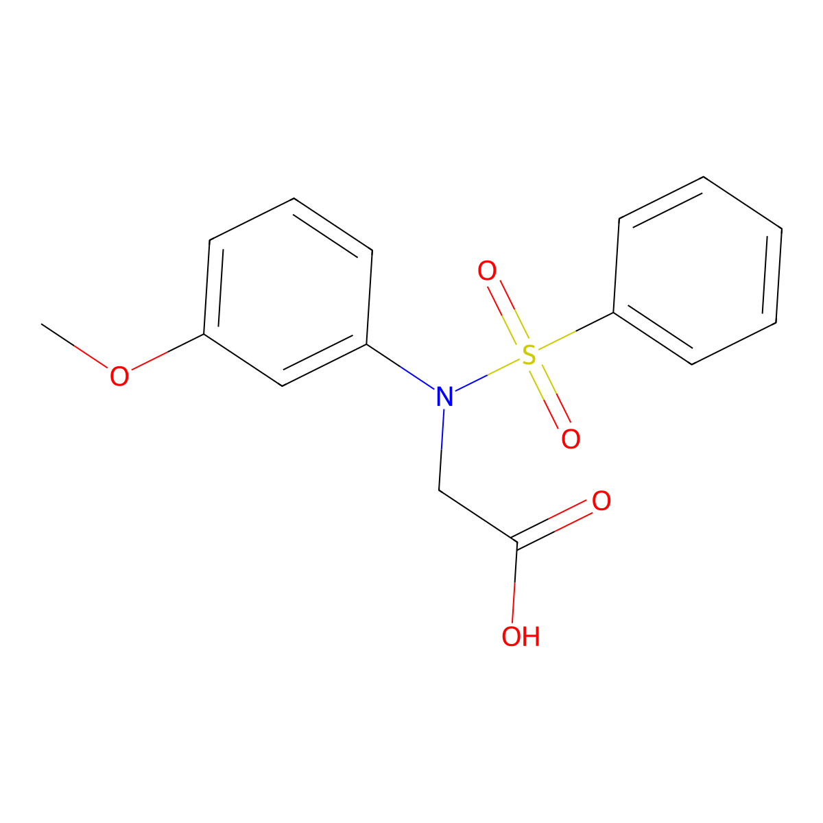 N-(3-methoxyphenyl)-N-(phenylsulfonyl)glycine molecular structure, CAS 425627-03-8