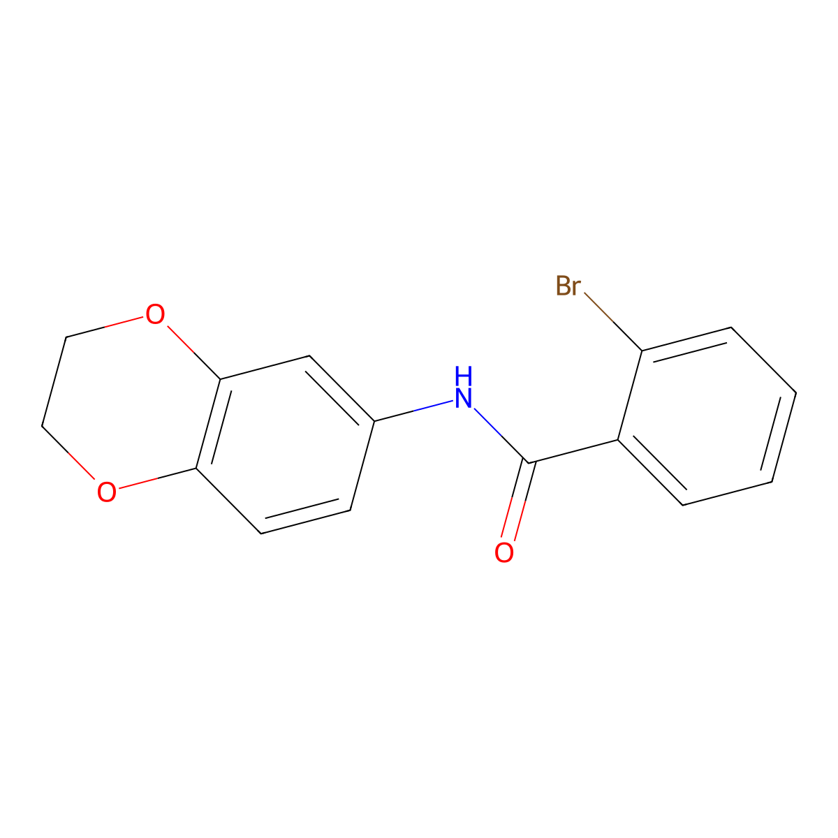 2-bromo-N-(2,3-dihydro-1,4-benzodioxin-6-yl)benzamide molecular structure, CAS 425627-05-0