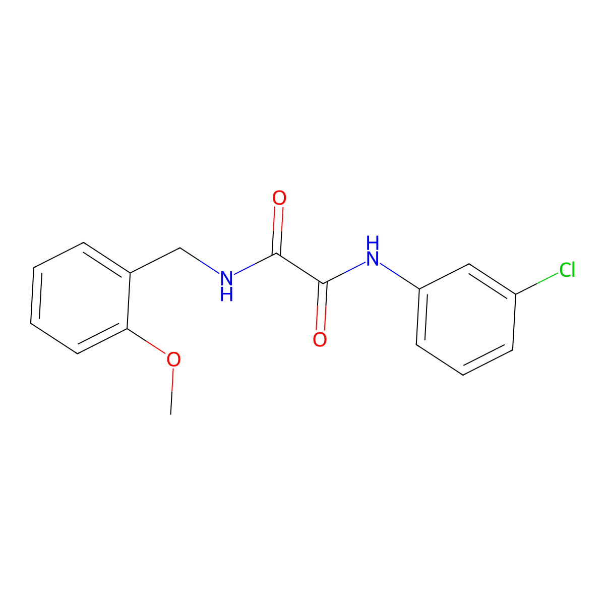 N-(3-chlorophenyl)-N'-(2-methoxybenzyl)ethanediamide molecular structure, CAS 425627-29-8