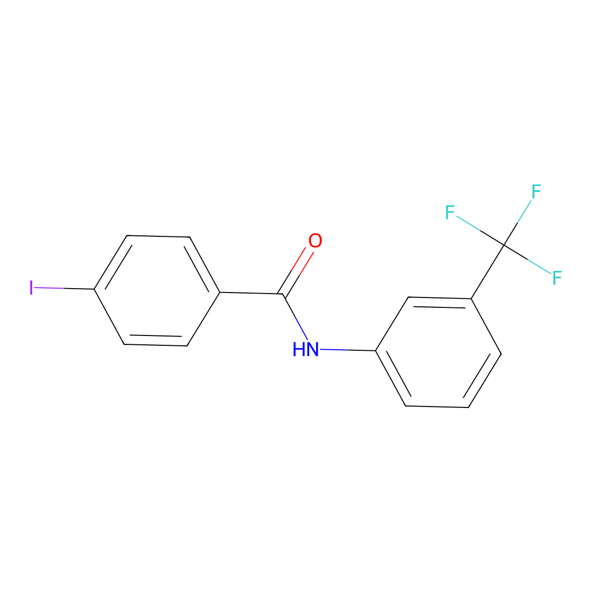 4-iodo-N-[3-(trifluoromethyl)phenyl]benzamide molecular structure, CAS 425627-52-7