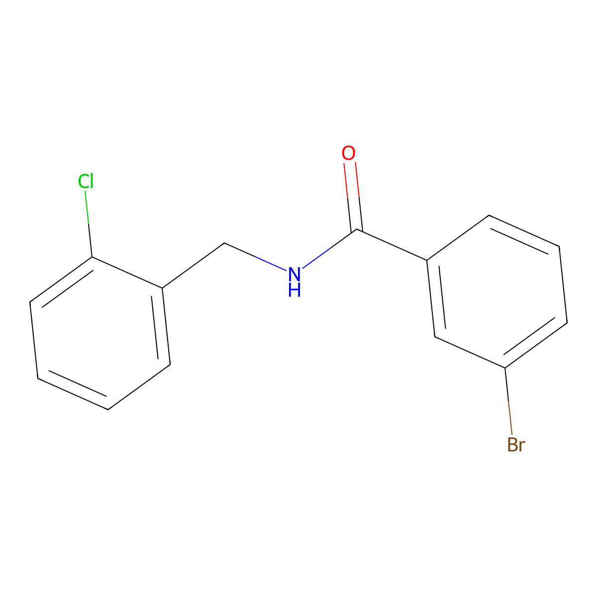 3-bromo-N-[(2-chlorophenyl)methyl]benzamide molecular structure, CAS 425627-93-6