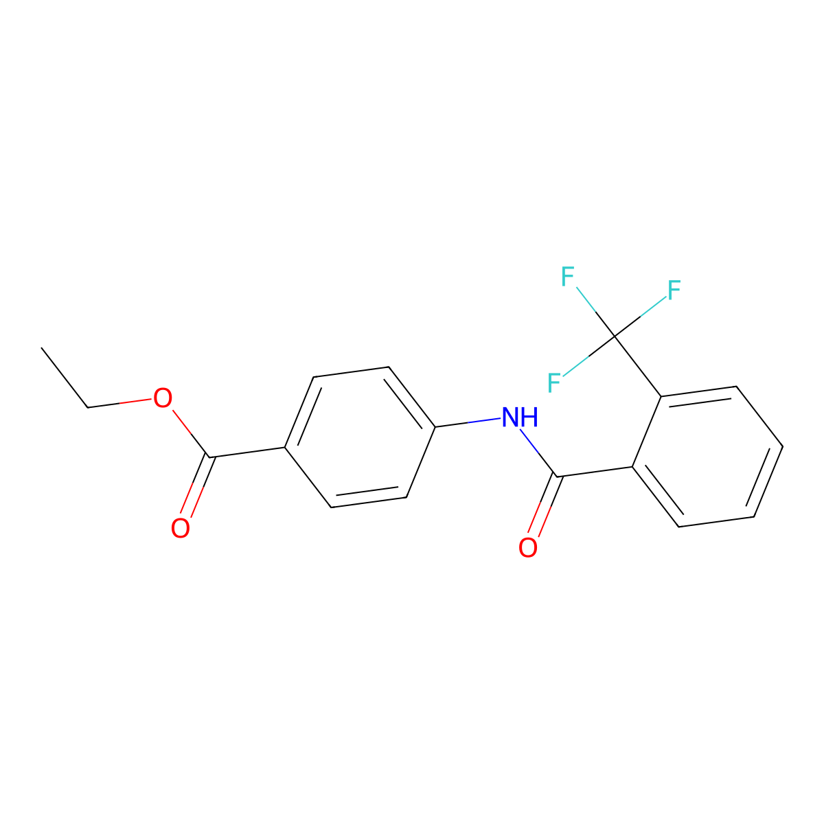 Ethyl 4-{[2-(trifluoromethyl)benzoyl]amino}benzoate molecular structure, CAS 425627-98-1