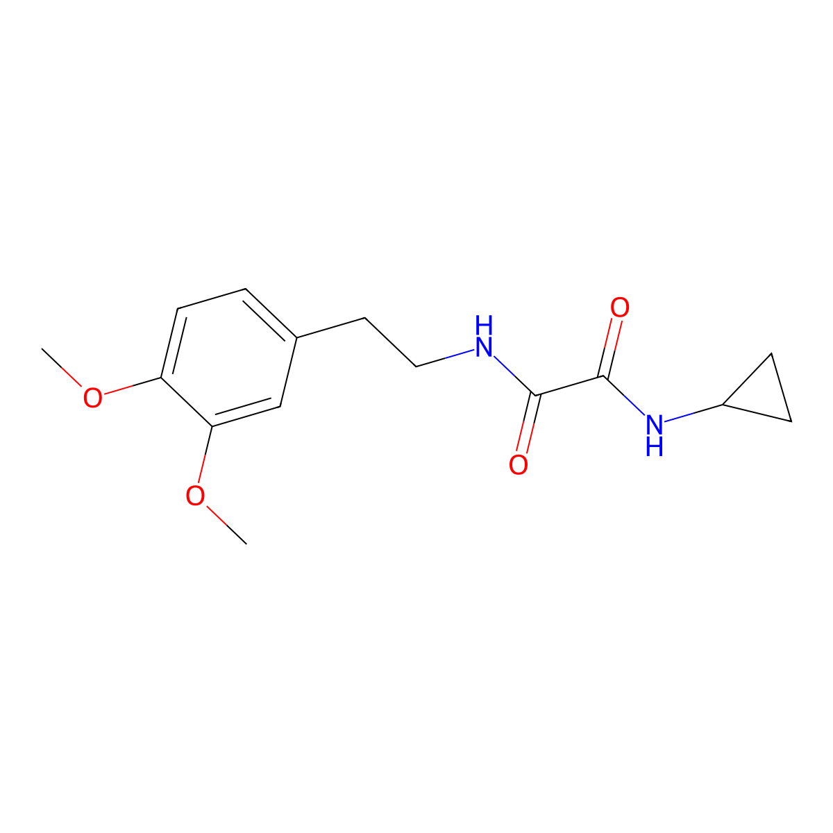 N-cyclopropyl-N'-[2-(3,4-dimethoxyphenyl)ethyl]ethanediamide molecular structure, CAS 425628-04-2