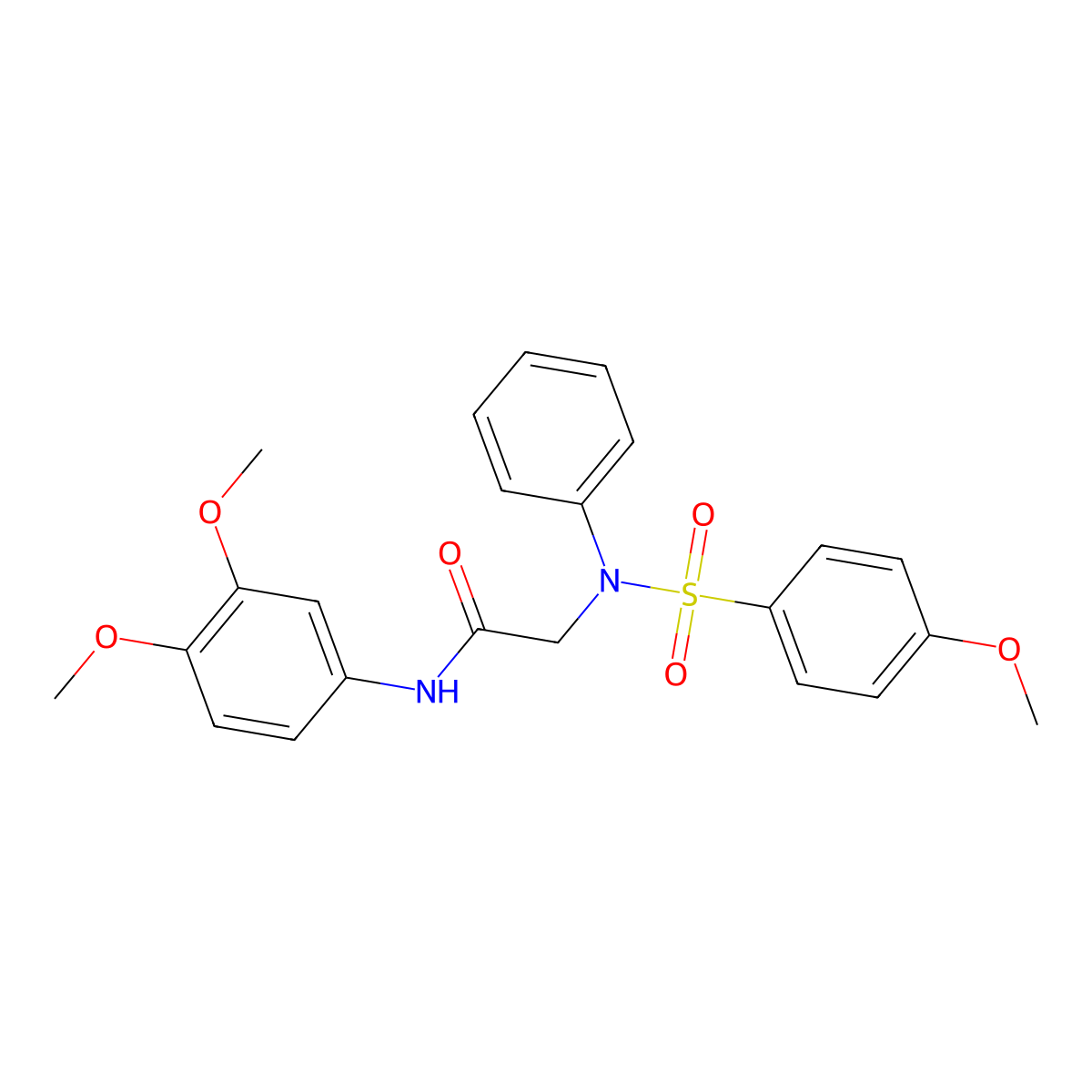 N-(3,4-dimethoxyphenyl)-2-(N-(4-methoxyphenyl)sulfonylanilino)acetamide molecular structure, CAS 425628-18-8