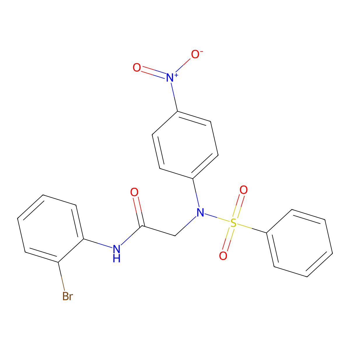 2-[N-(benzenesulfonyl)-4-nitroanilino]-N-(2-bromophenyl)acetamide molecular structure, CAS 425628-24-6