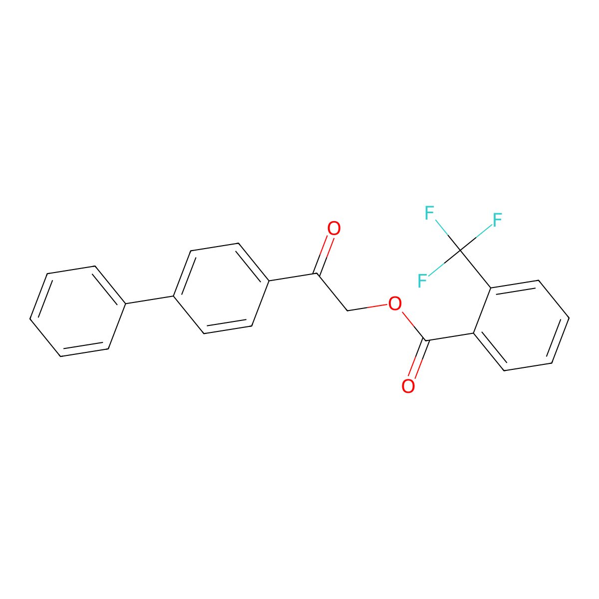 2-(Biphenyl-4-yl)-2-oxoethyl 2-(trifluoromethyl)benzoate molecular structure, CAS 425628-27-9