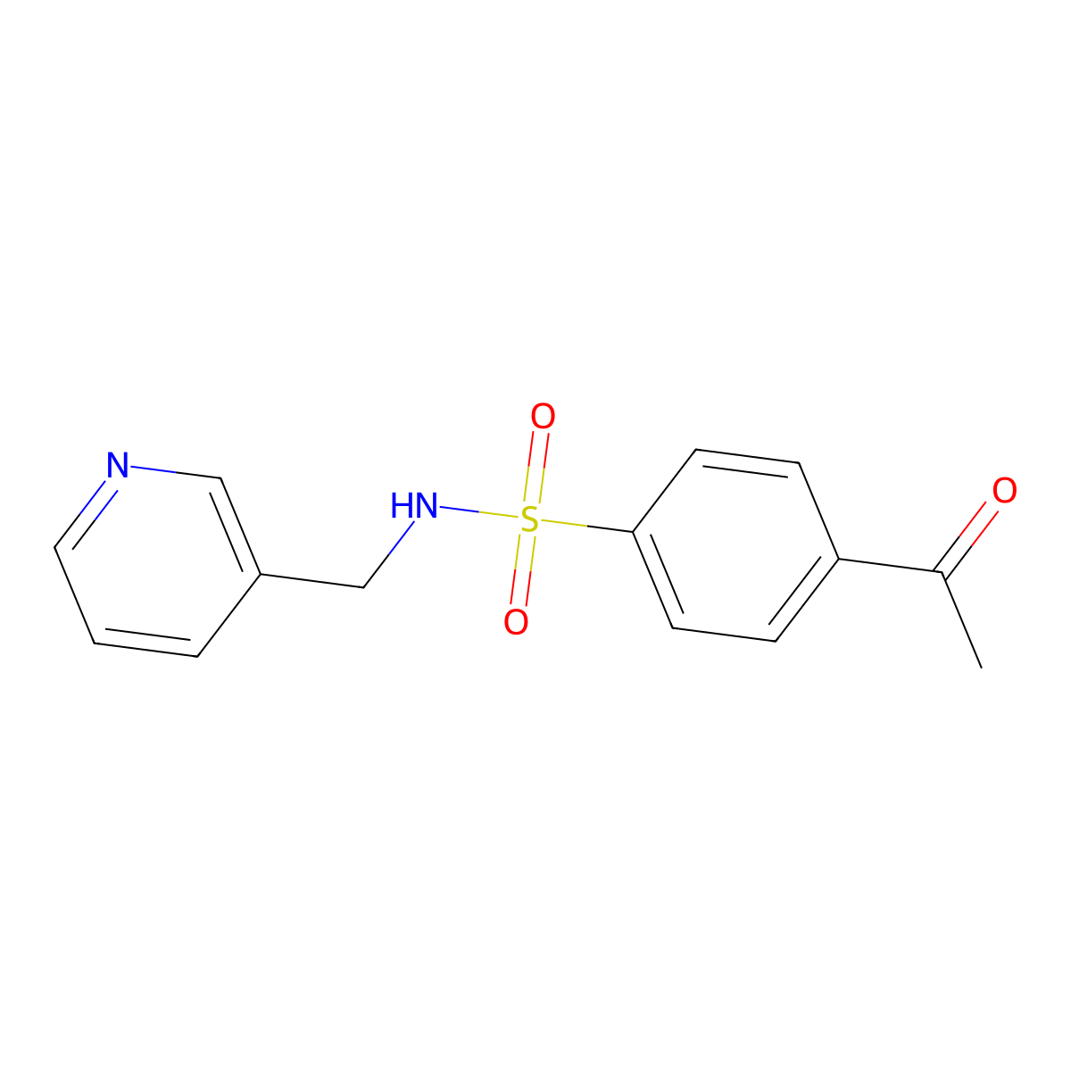 4-Acetyl-N-pyridin-3-ylmethyl-benzenesulfonamide molecular structure, CAS 425629-85-2