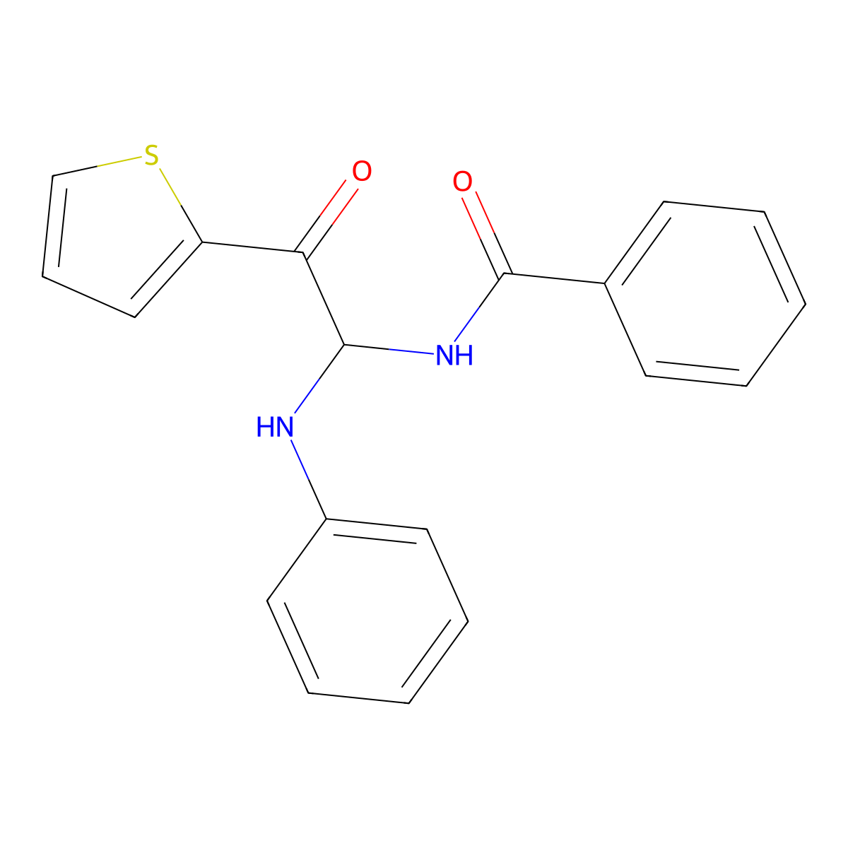 N-[2-oxo-1-(phenylamino)-2-(thiophen-2-yl)ethyl]benzamide molecular structure, CAS 425629-93-2