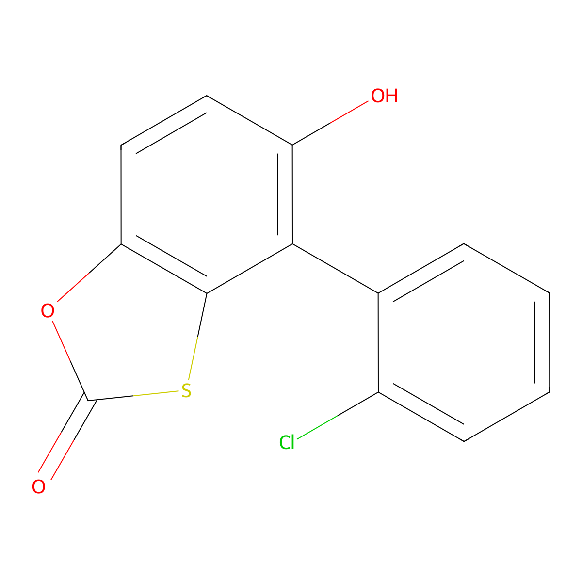4-(2-Chlorophenyl)-5-hydroxy-1,3-benzoxathiol-2-one molecular structure, CAS 425630-06-4
