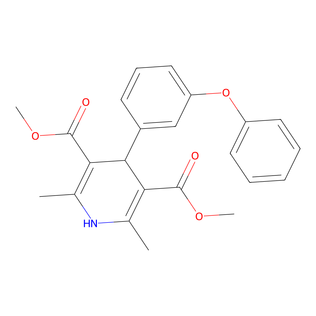 Dimethyl 2,6-dimethyl-4-(3-phenoxyphenyl)-1,4-dihydropyridine-3,5-dicarboxylate molecular structure, CAS 425630-31-5