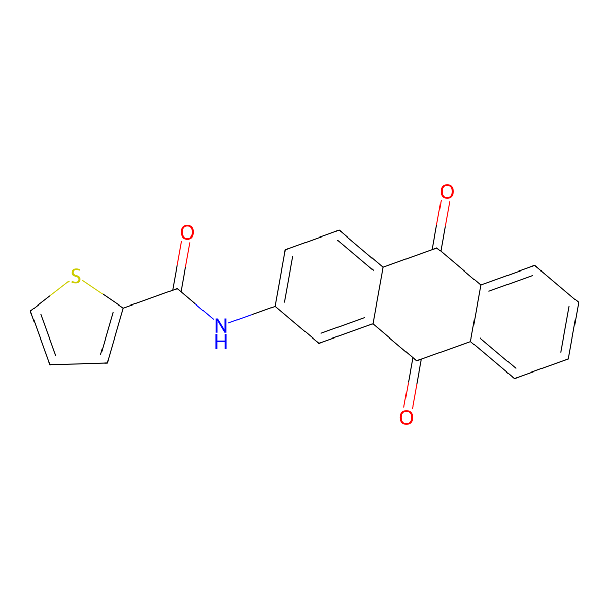 N-(9,10-dioxo-9,10-dihydroanthracen-2-yl)thiophene-2-carboxamide molecular structure, CAS 425630-56-4