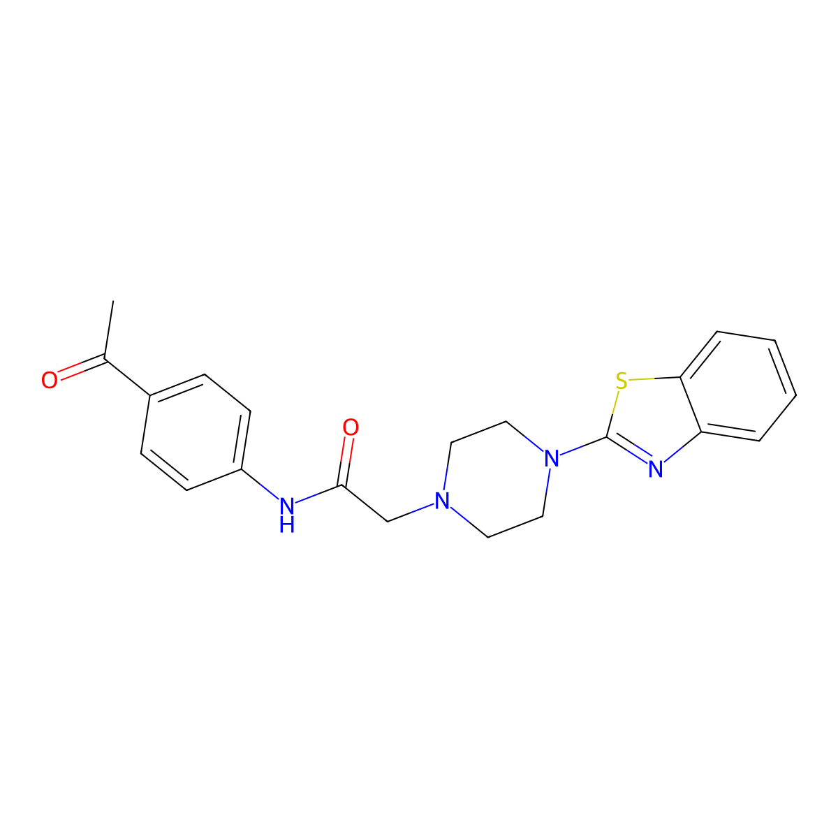 N-(4-acetylphenyl)-2-[4-(1,3-benzothiazol-2-yl)piperazin-1-yl]acetamide molecular structure, CAS 425630-93-9