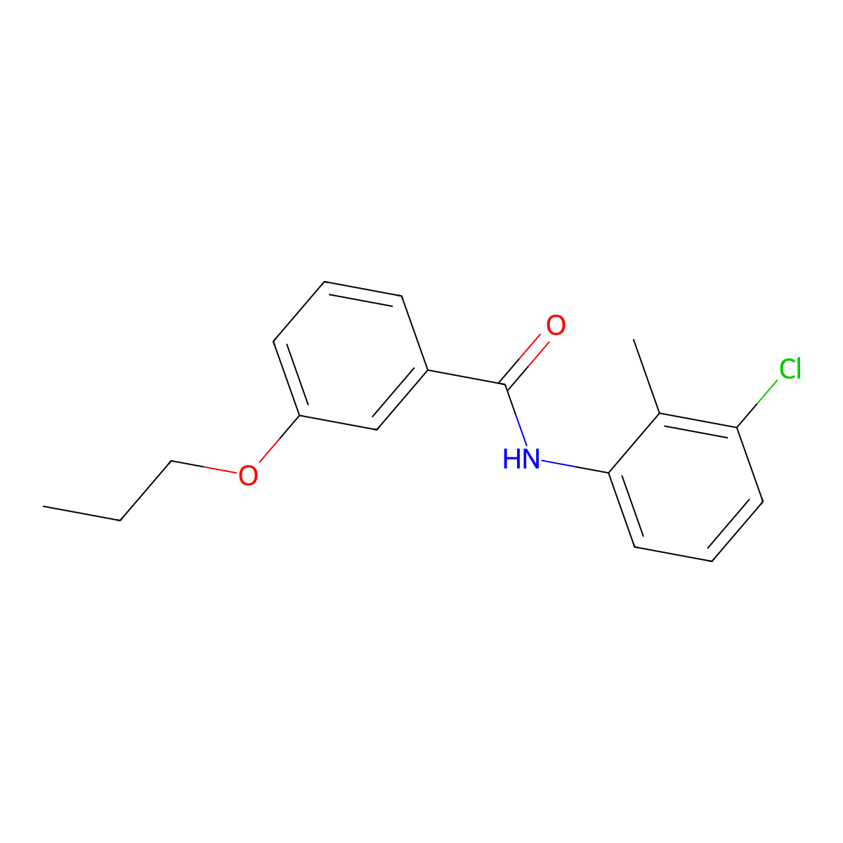 N-(3-chloro-2-methylphenyl)-3-propoxybenzamide molecular structure, CAS 425630-94-0