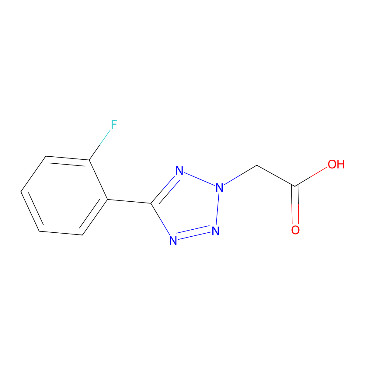 [5-(2-Fluoro-phenyl)-tetrazol-2-yl]-acetic acid molecular structure, CAS 425632-06-0
