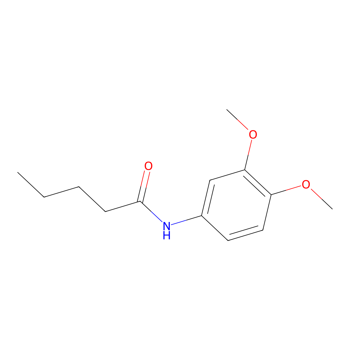 N-(3,4-dimethoxyphenyl)pentanamide molecular structure, CAS 425632-15-1
