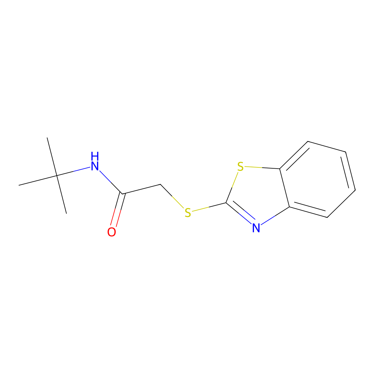 2-(1,3-benzothiazol-2-ylsulfanyl)-N-tert-butylacetamide molecular structure, CAS 425632-22-0