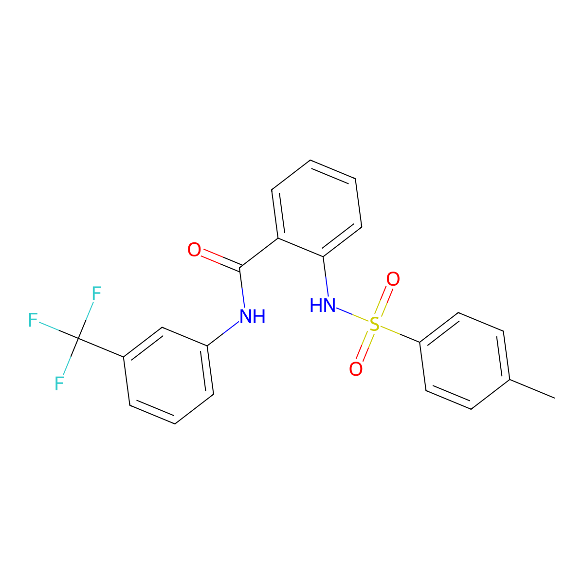 2-[(4-methylphenyl)sulfonylamino]-N-[3-(trifluoromethyl)phenyl]benzamide molecular structure, CAS 425632-29-7