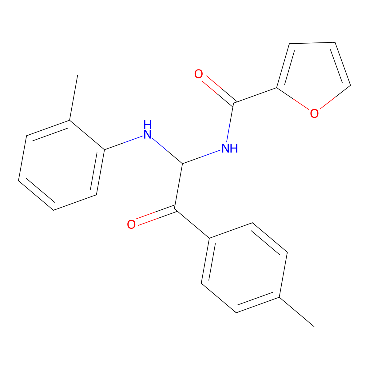 N-[1-(2-methylanilino)-2-(4-methylphenyl)-2-oxoethyl]furan-2-carboxamide molecular structure, CAS 425632-41-3