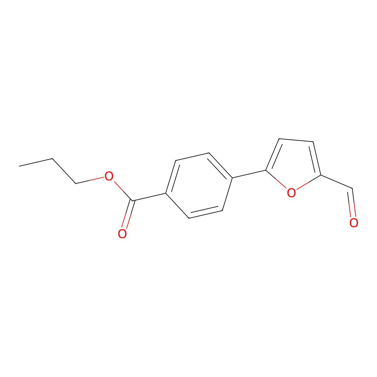 Propyl 4-(5-formyl-2-furyl)benzoate molecular structure, CAS 425632-42-4