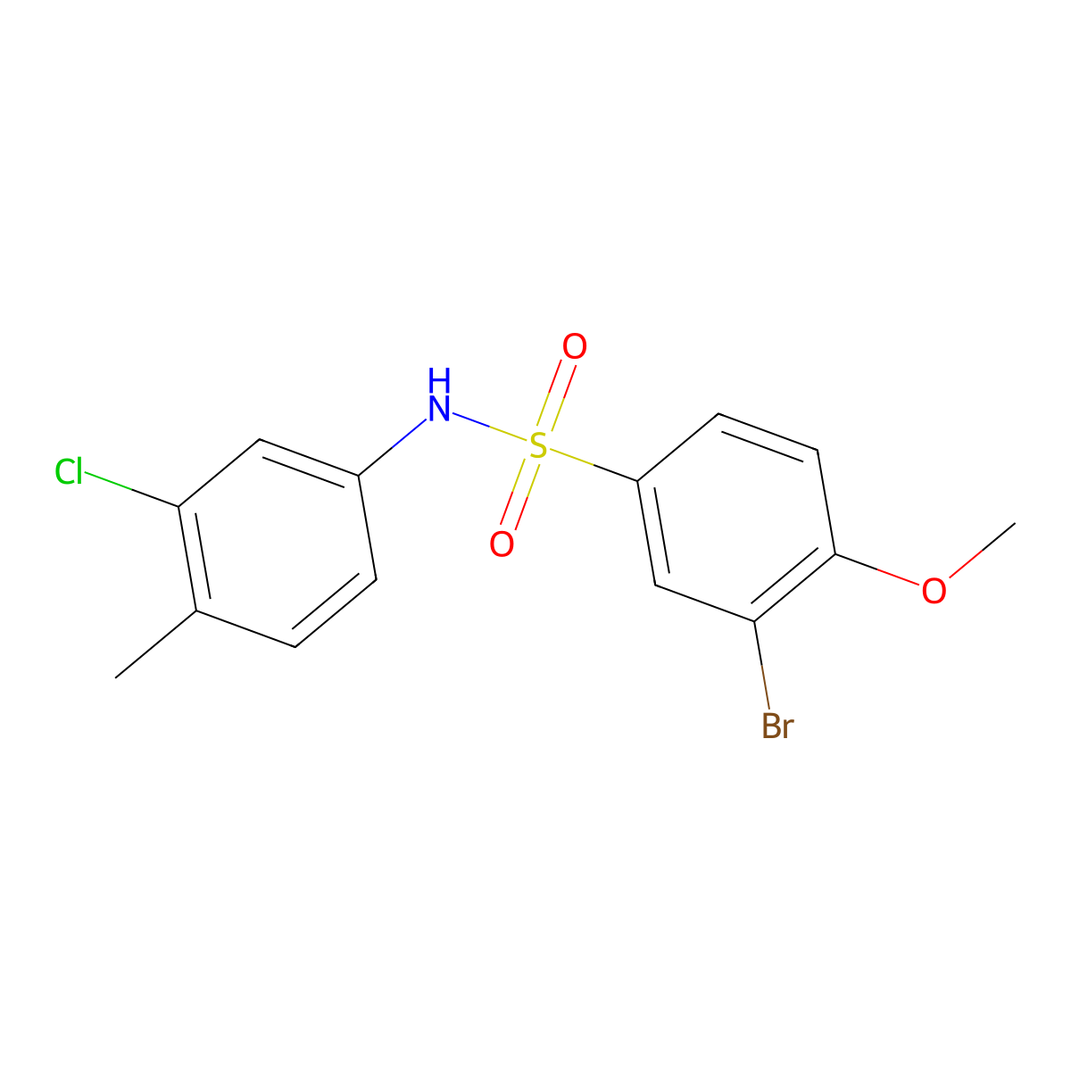 3-bromo-N-(3-chloro-4-methylphenyl)-4-methoxybenzenesulfonamide molecular structure, CAS 425632-53-7