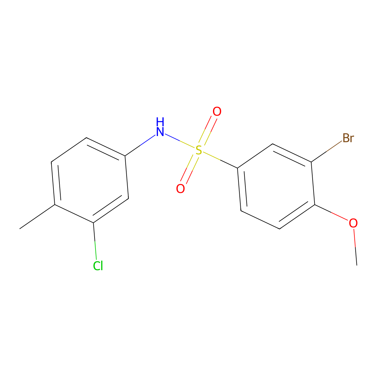 3-bromo-N-(3-chloro-4-methylphenyl)-4-methoxybenzenesulfonamide molecular structure, CAS 425632-53-7