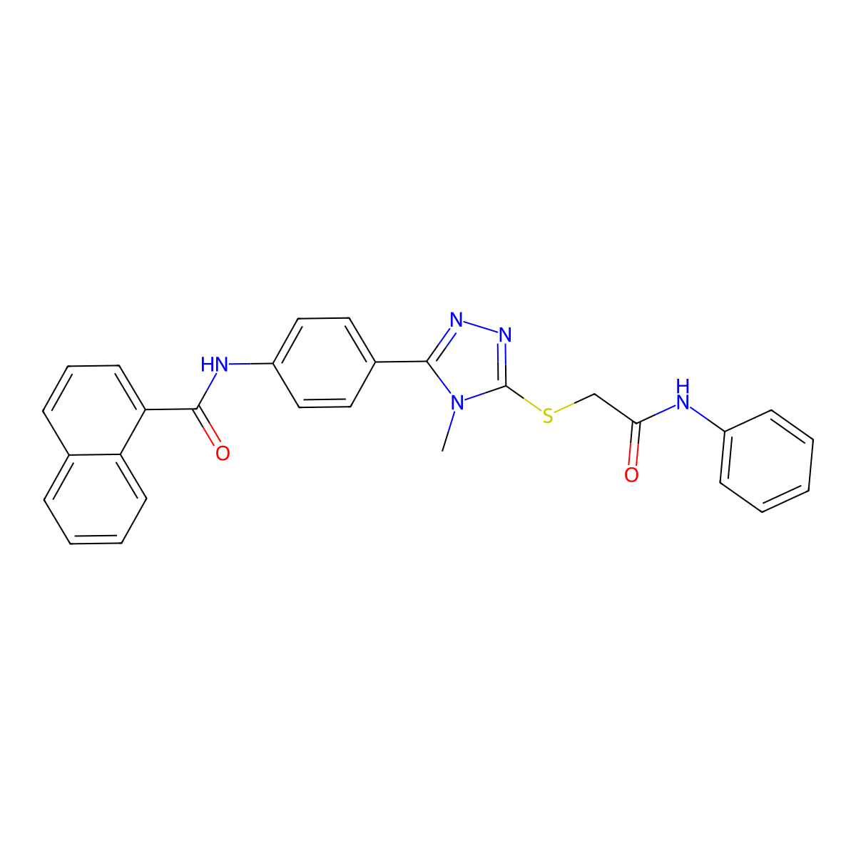 N-[4-[5-(2-anilino-2-oxoethyl)sulfanyl-4-methyl-1,2,4-triazol-3-yl]phenyl]naphthalene-1-carboxamide molecular structure, CAS 425632-66-2