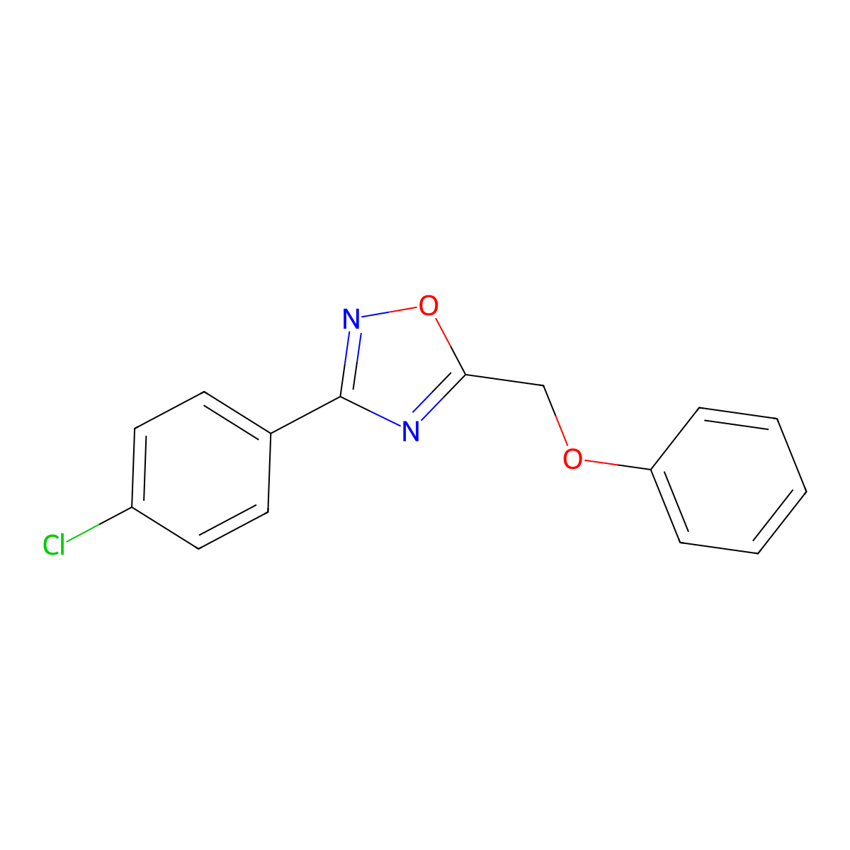 3-(4-Chlorophenyl)-5-(phenoxymethyl)-1,2,4-oxadiazole molecular structure, CAS 425632-86-6
