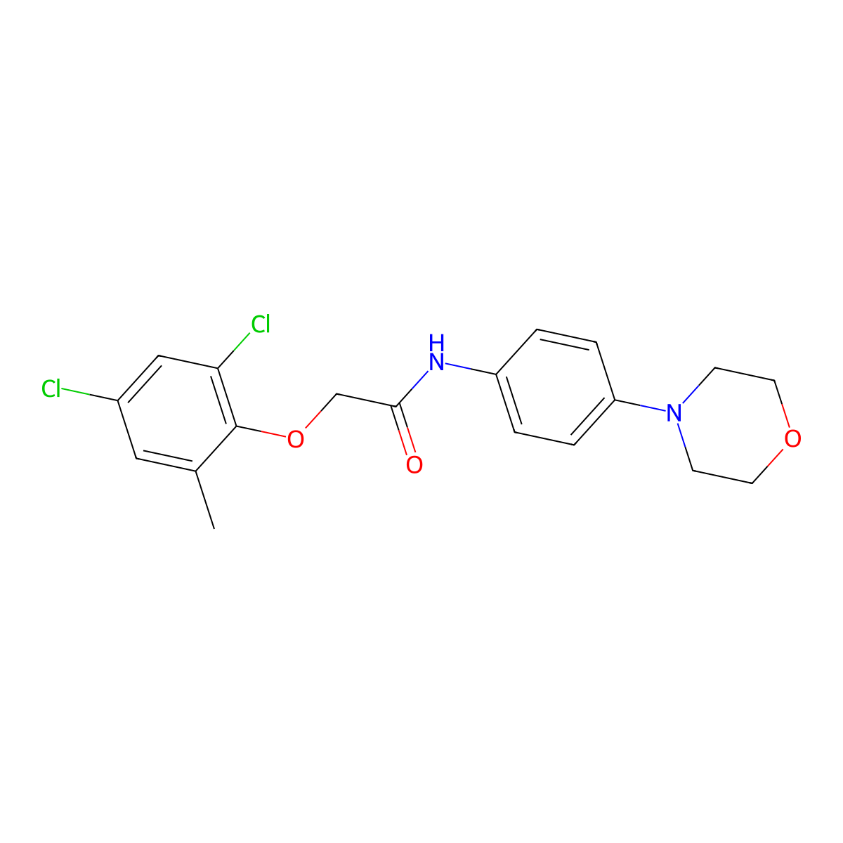 2-(2,4-dichloro-6-methylphenoxy)-N-[4-(morpholin-4-yl)phenyl]acetamide molecular structure, CAS 425632-92-4