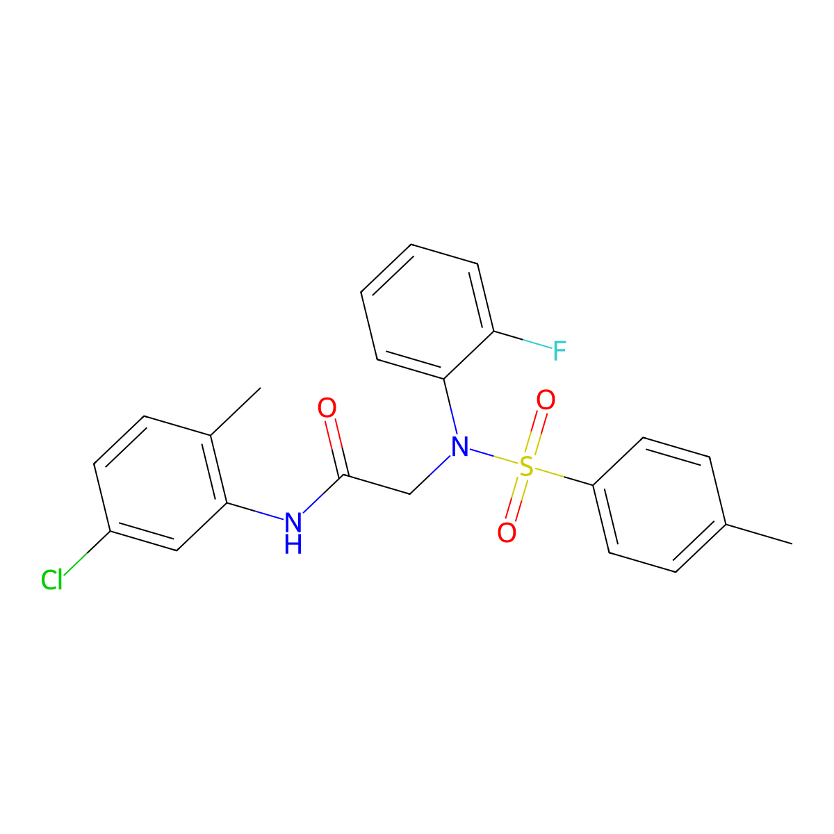 N-(5-chloro-2-methylphenyl)-2-(2-fluoro-N-(4-methylphenyl)sulfonylanilino)acetamide molecular structure, CAS 425633-05-2