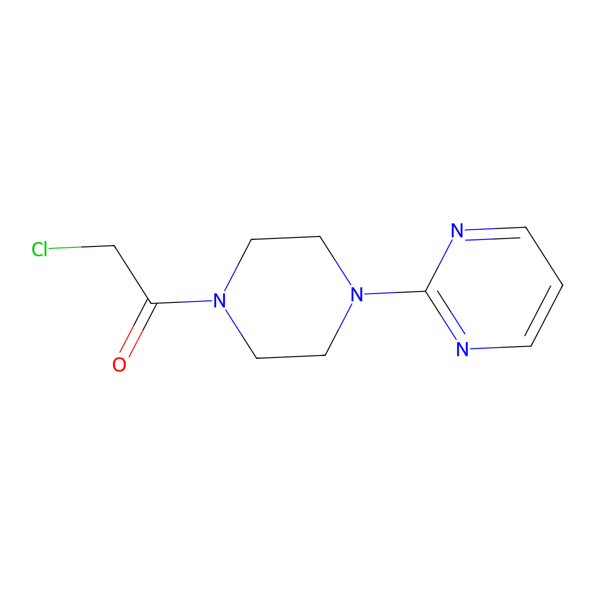 2-Chloro-1-(4-(pyrimidin-2-yl)piperazin-1-yl)ethan-1-one molecular structure, CAS 425634-97-5