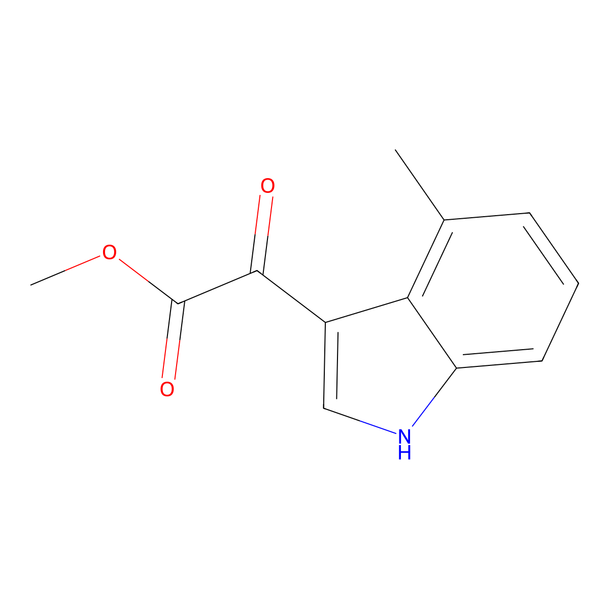 Methyl 2-(4-Methyl-3-indolyl)-2-oxoacetate molecular structure, CAS 425640-05-7
