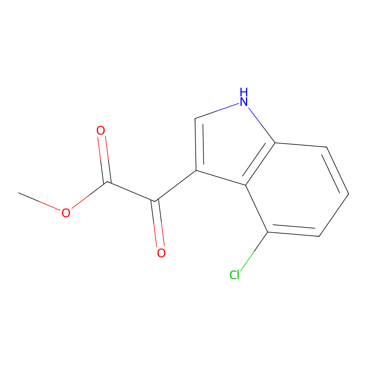 methyl 2-(4-chloro-1H-indol-3-yl)-2-oxoacetate molecular structure, CAS 425640-07-9
